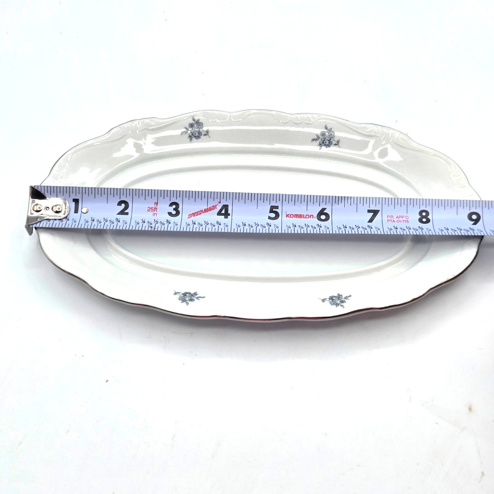 Johann Haviland Bavaria Germany Blue Garland BUTTER DISH Platinum Trim Vintage