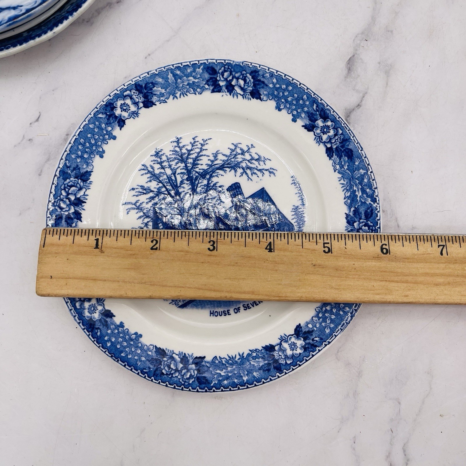 Set of 13 Vtg Atq Blue & White Plates Wall Collage Display Decor Mostly England