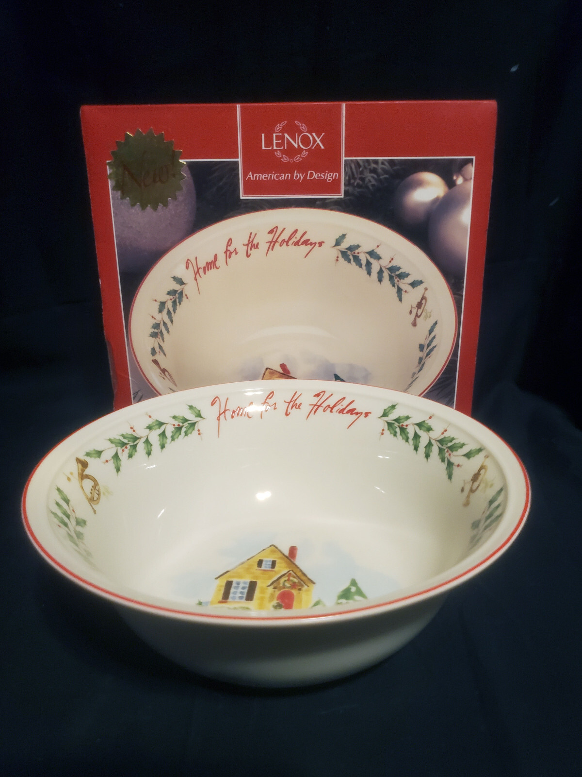 NEW LENOX Holiday Home For The Holidays Bowl In Original Box.