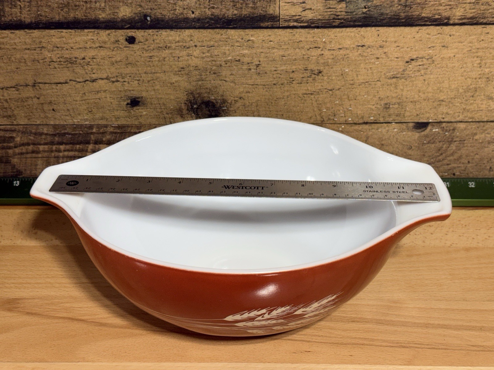 🔥VTG Pyrex XL Autumn Harvest 444 Cinderella Mixing Bowl Wheat Rust Orange 4 Qt