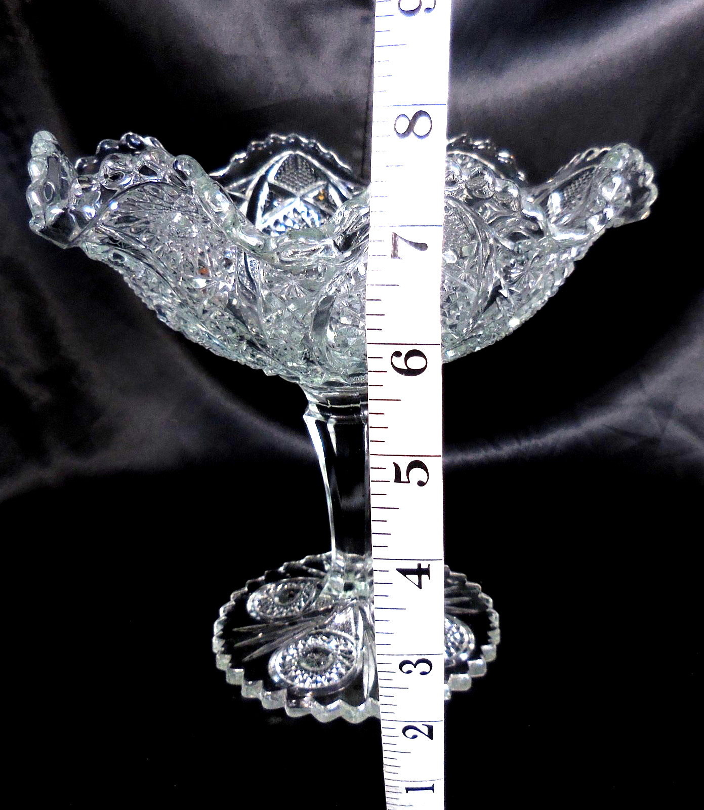 Vintage Glass Footed Candy Dish Pastry Stand Server stem Compote