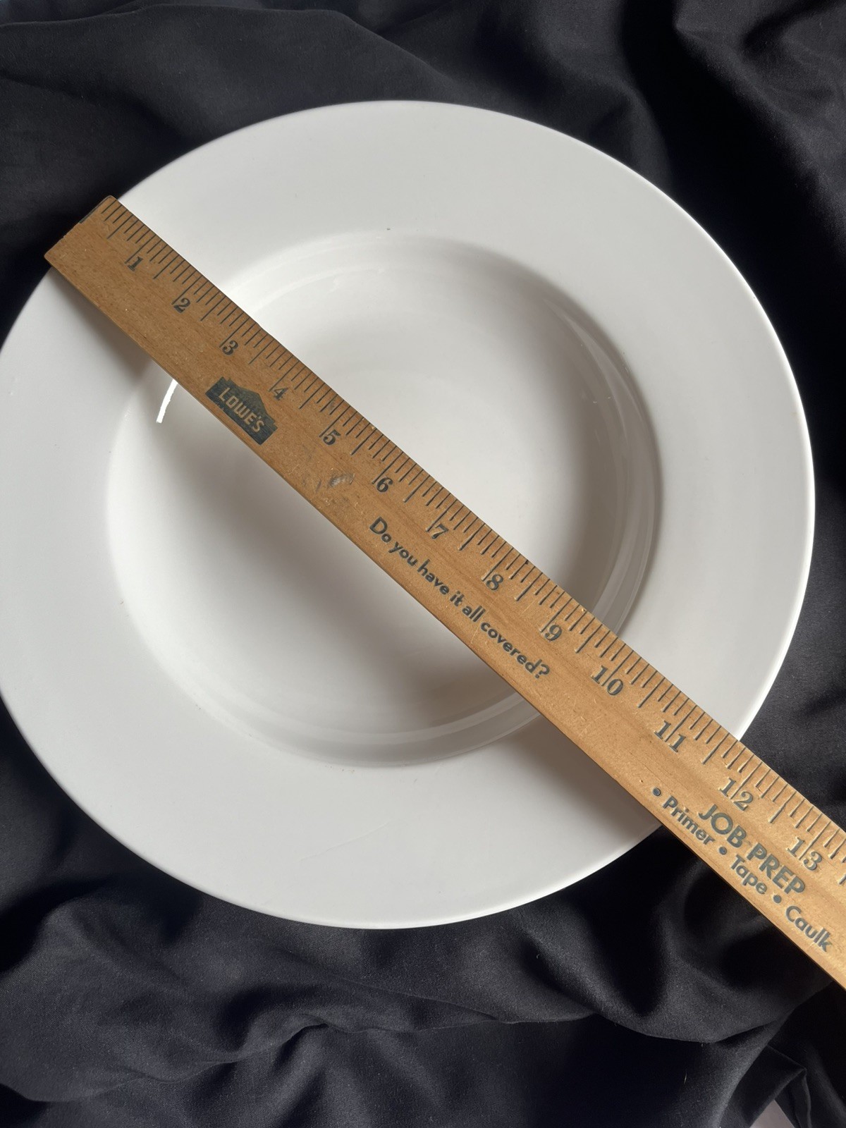 Solid White Dinner Plate 11 3/4 Inches Wide
