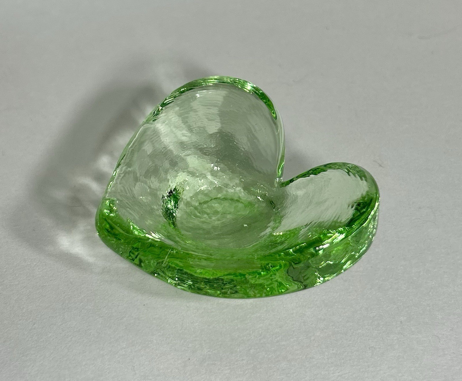 Fire & Light Recycled Glass Celery Green Heart Shaped Trinket Dish