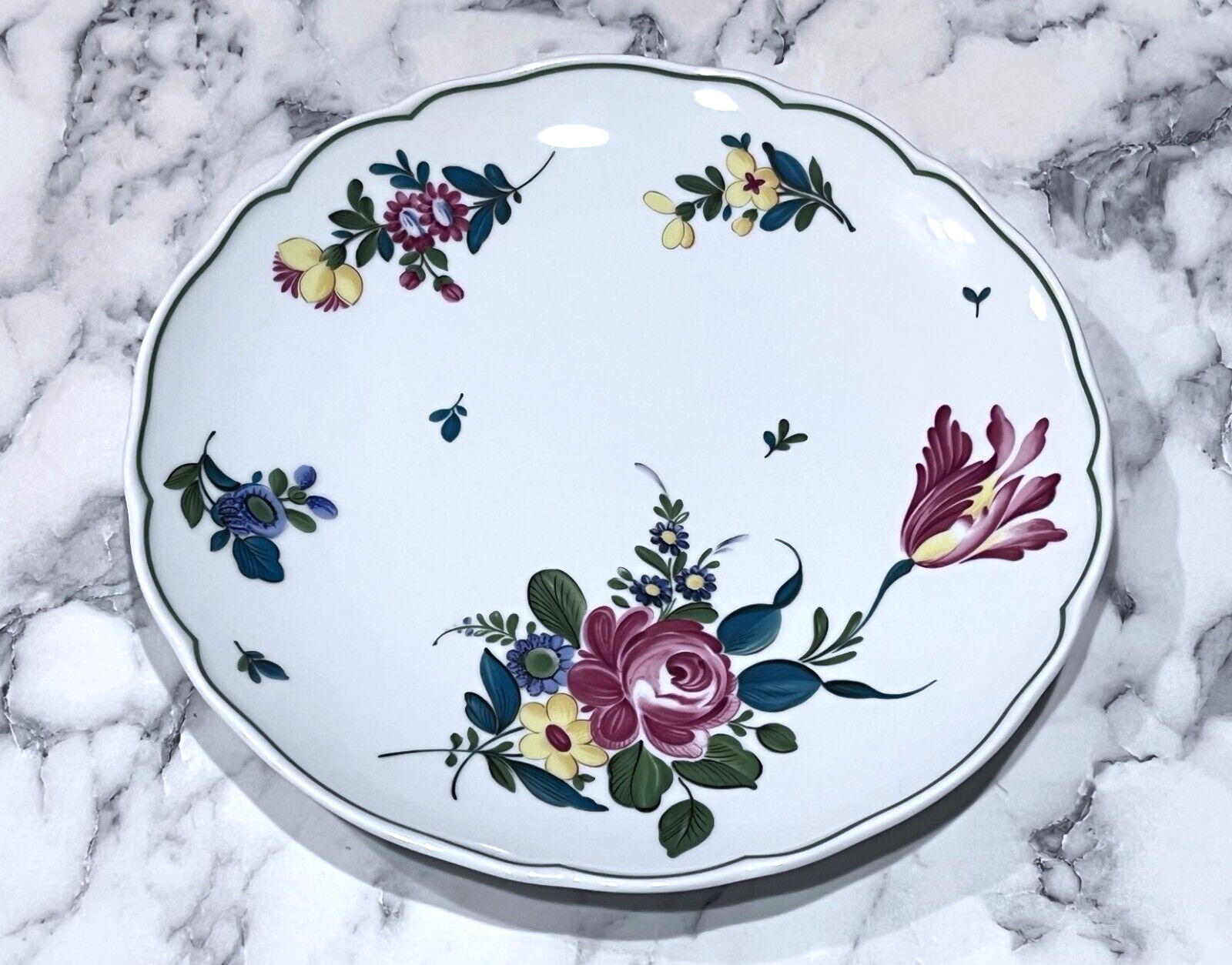 6 Hutschenreuther Engadin Maria Theresa Hotel 9 1/2″ Plates Germany Scarce EC!