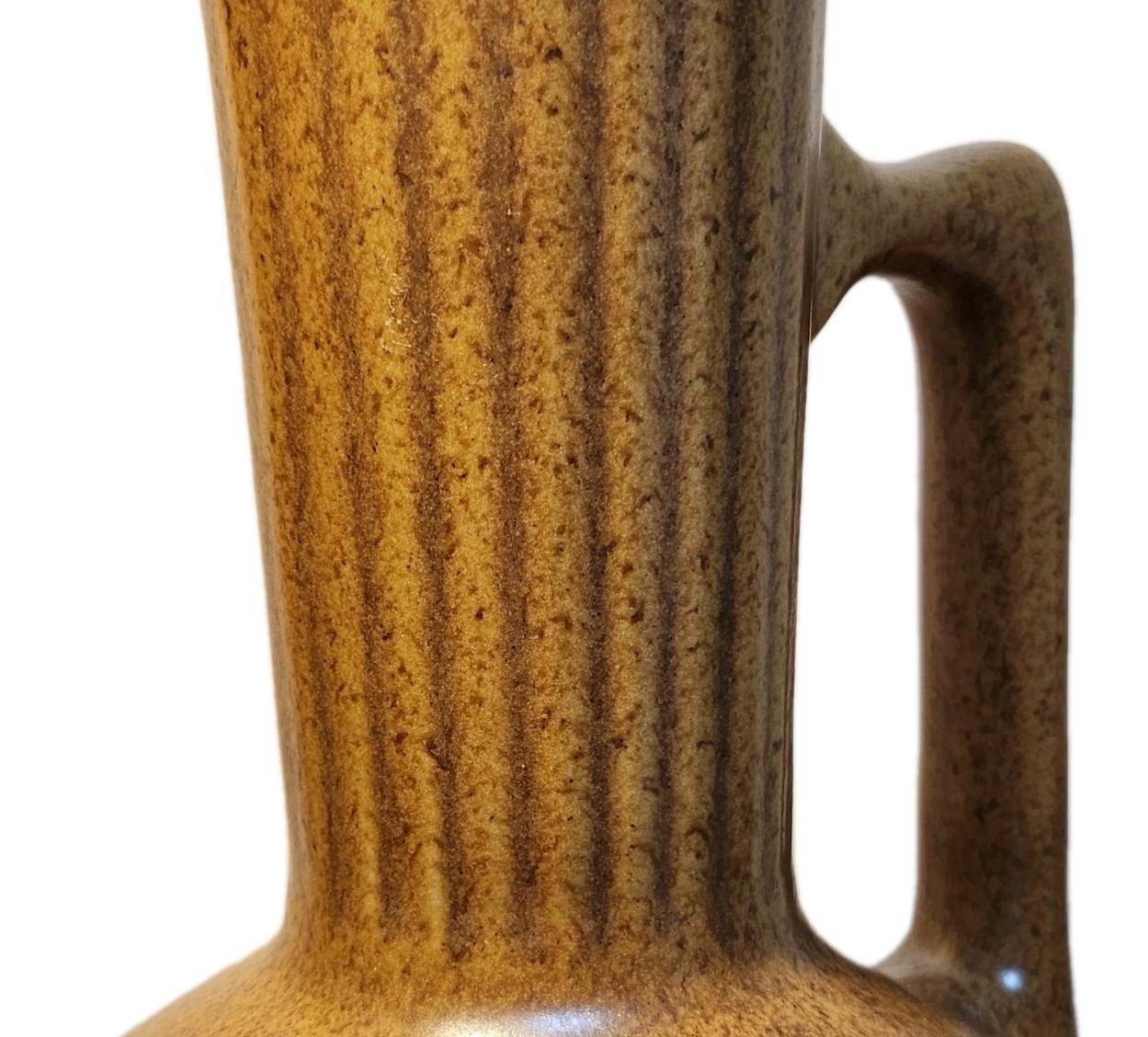 Vintage Monmouth Pottery Western Stoneware Ribbed Pitcher Farmhouse Cottagecore