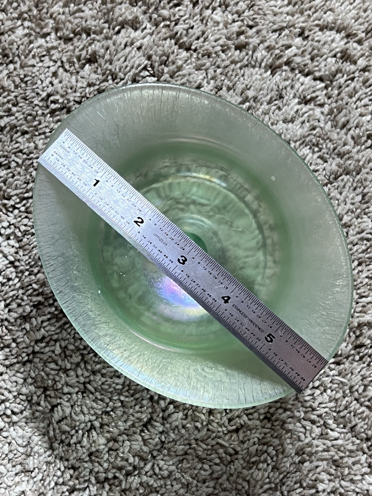 Rare Vintage Uranium/Vaseline Glass Pedestal Bowl-6”
