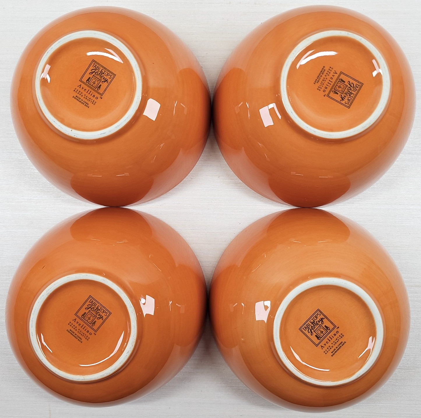 4 Tabletops Unlimited Avellino Pumpkin Soup Cereal Bowls Set Gallery Serving Lot