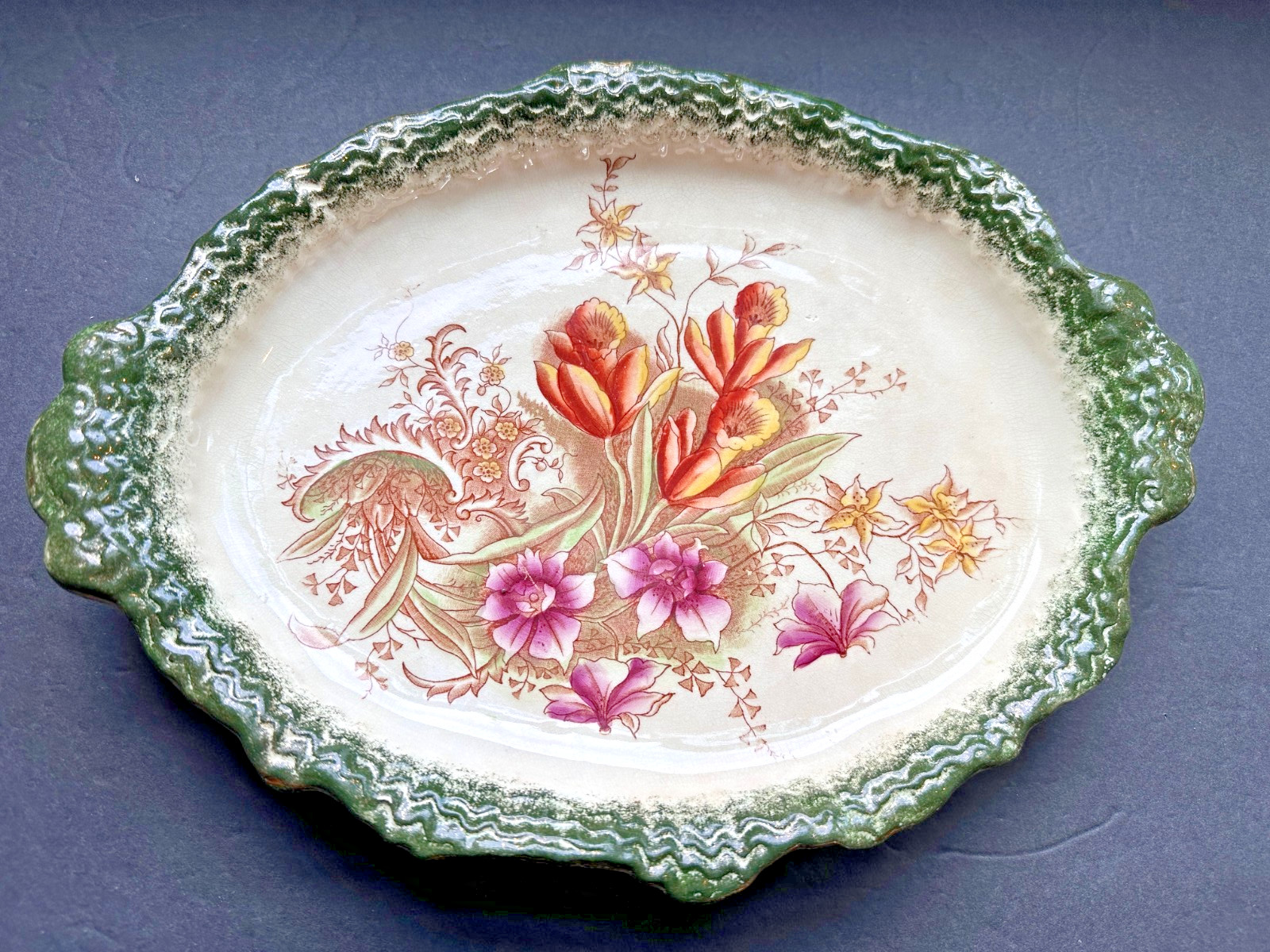 Antique Oval Platter By Windsor G.T.M. Stoke #71430 Very Nice 13 5/8 X 10