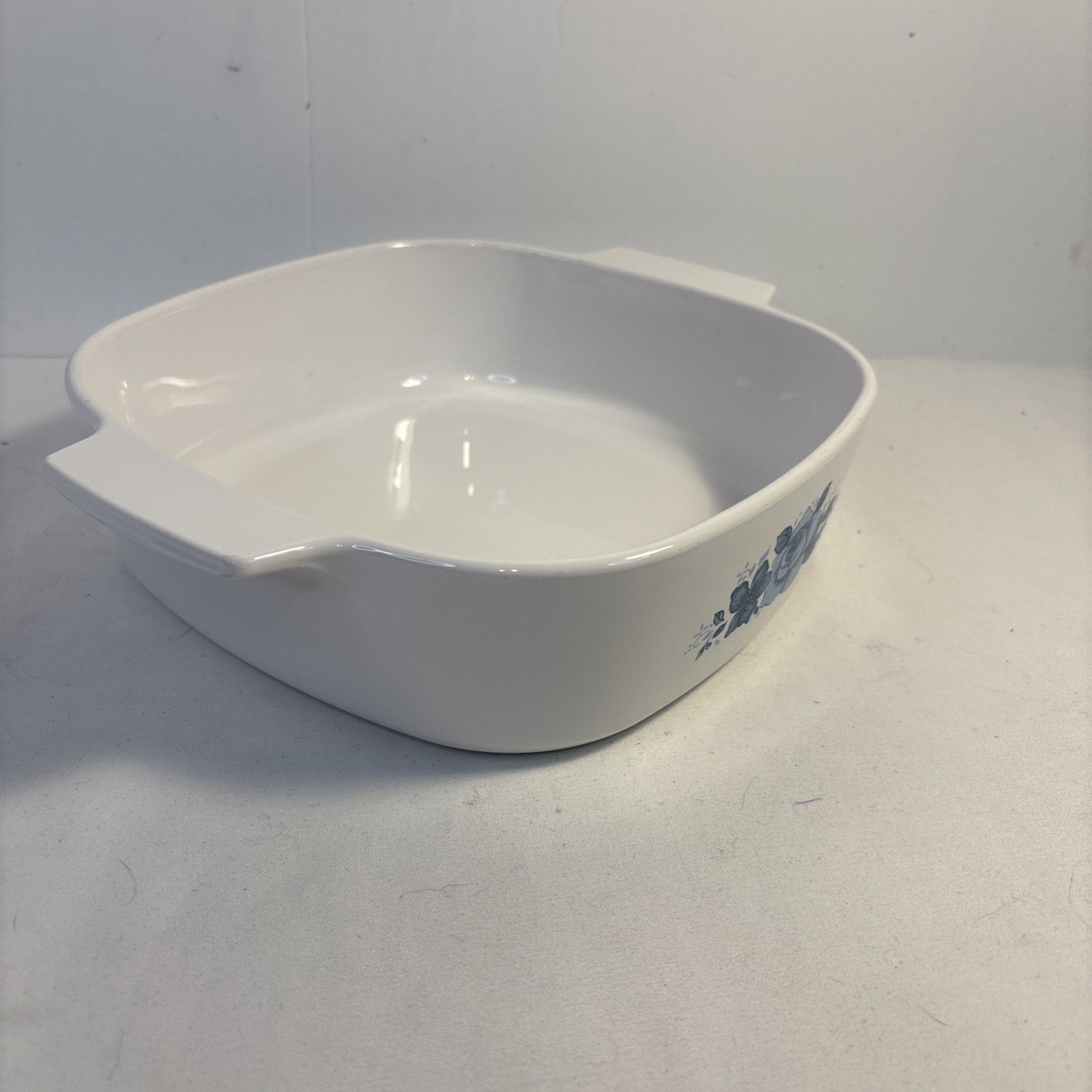 Corning Ware Blue Velvet Rose Casserole A-2-B 2 Liter Vintage Dish 8 x 8 No Lid