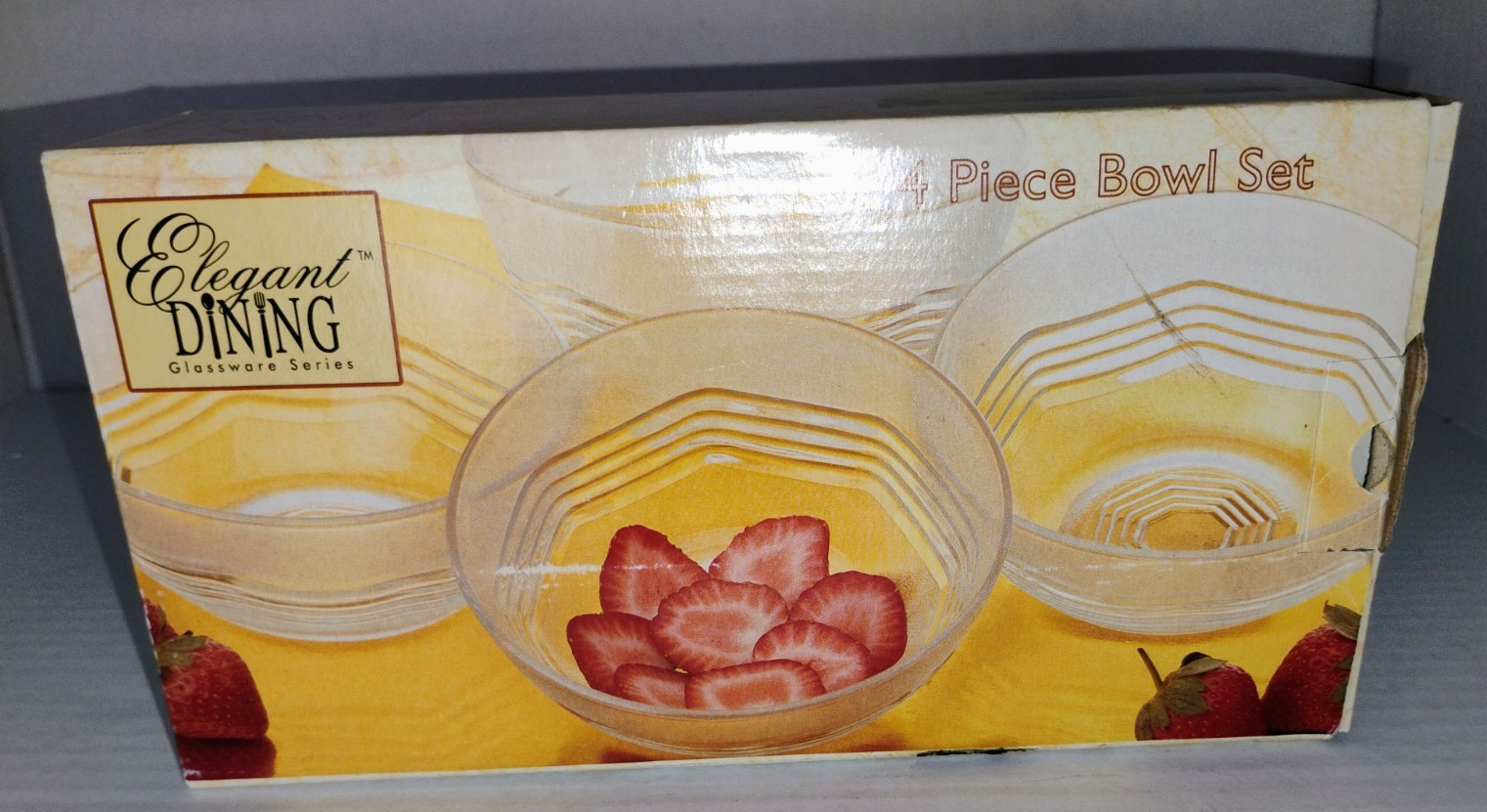 Elegant Dining Glassware Series, 4 Piece Glass Bowl Set 5×2 Inches