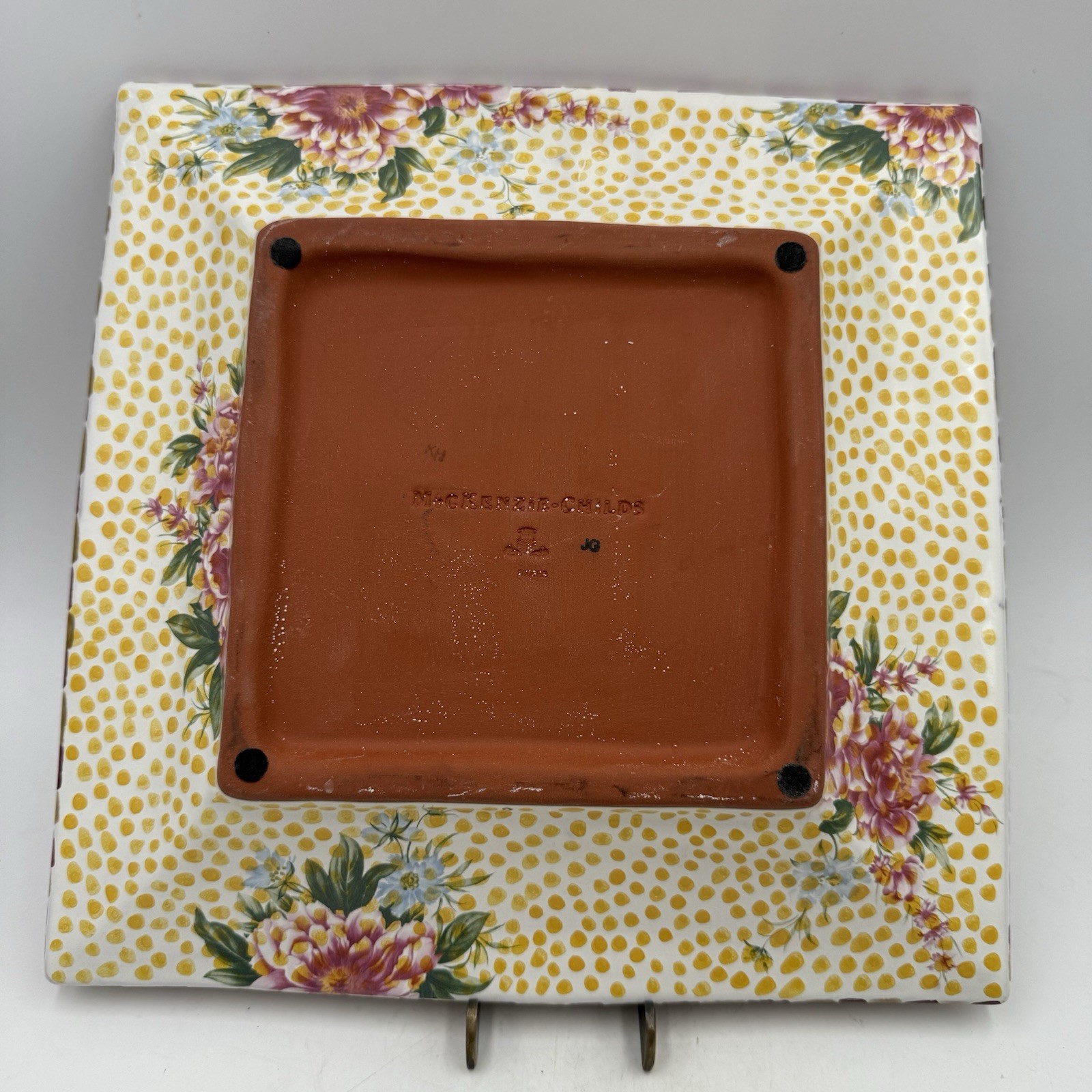 Vintage Mackenzie Childs 11.75” Torquay Frank Mustard Courtly Check Platter