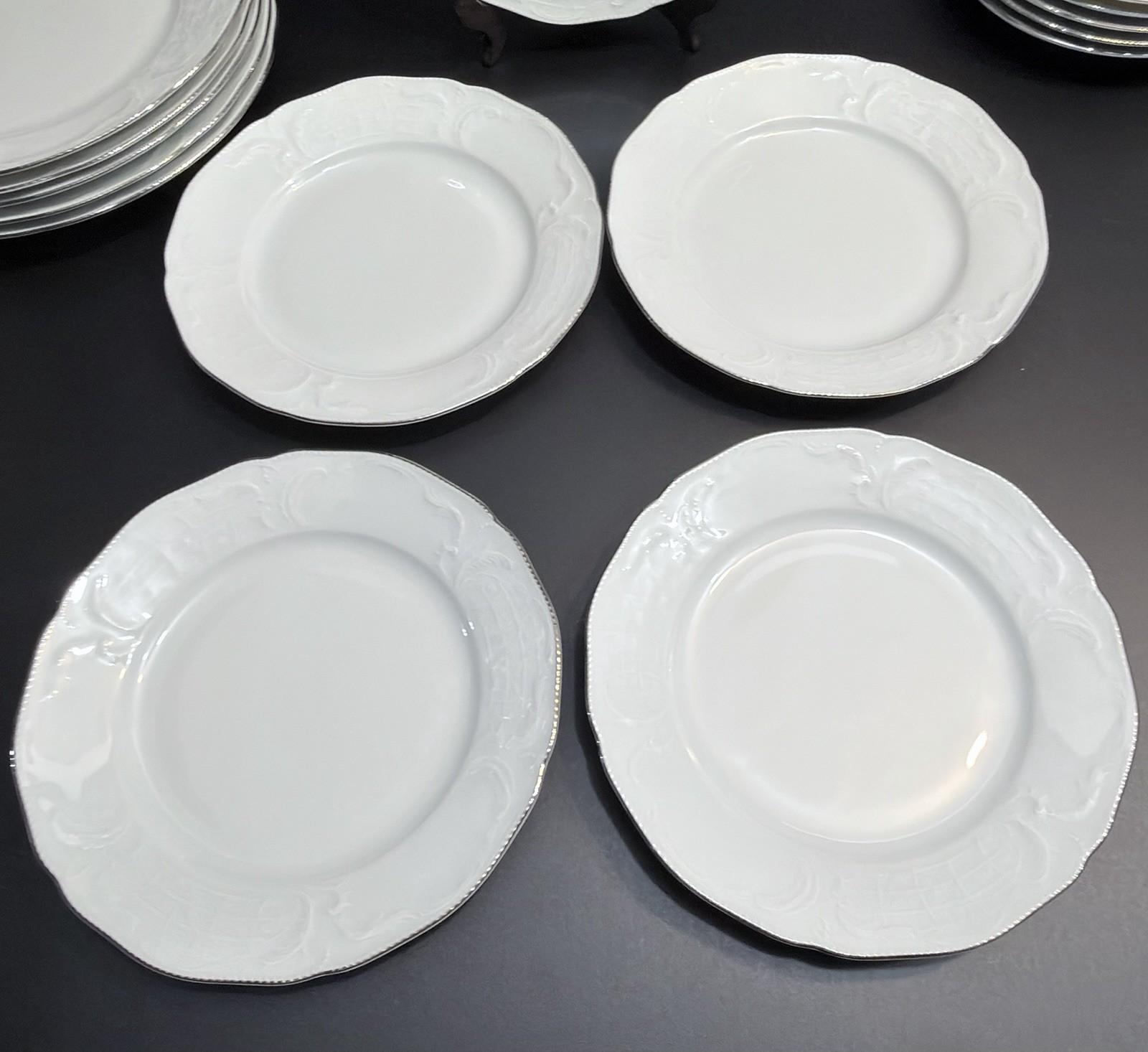 VTG Rosenthal Germany Sanssouci White Embossed 15Pc Dinner Set 5place Setting EC