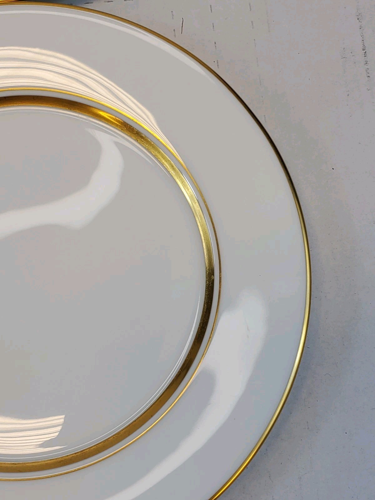 Oxford Lenox Bone China Andover Set Of 4 Salad Plates 6″ White With Gold Trim