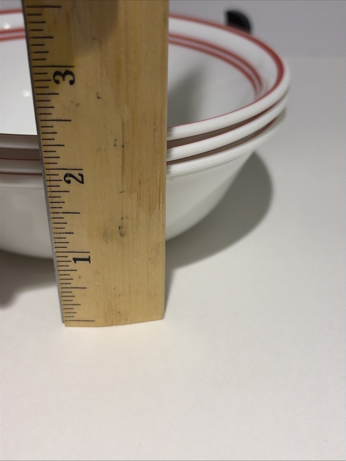 Corelle Classic Cafe Red Soup Cereal Bowls 6.25″ Stripes Set of 3 Made In USA