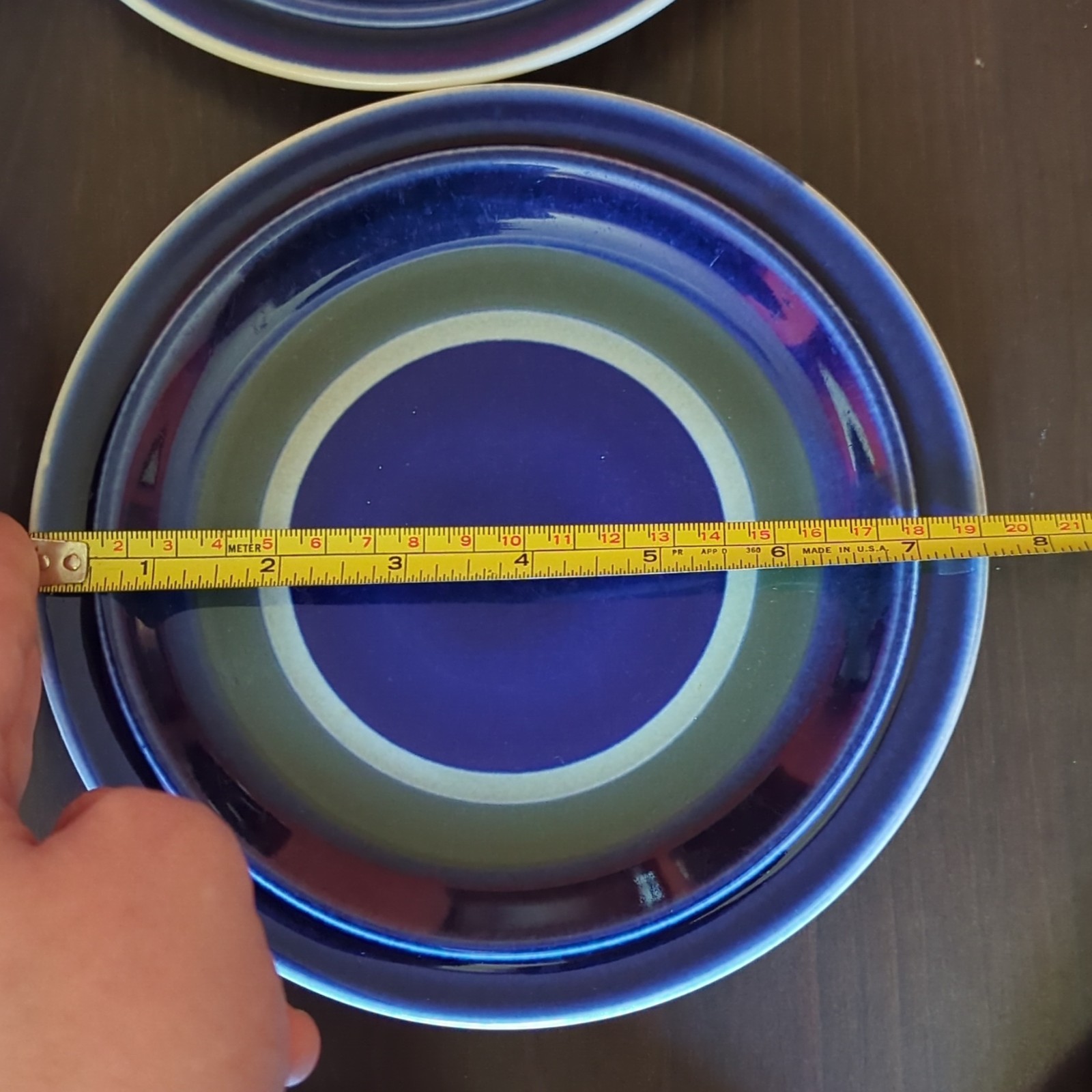 Style House Cobalt Blue Glossy Ceramic Dinner Set Plates Bowls Round Blue Green