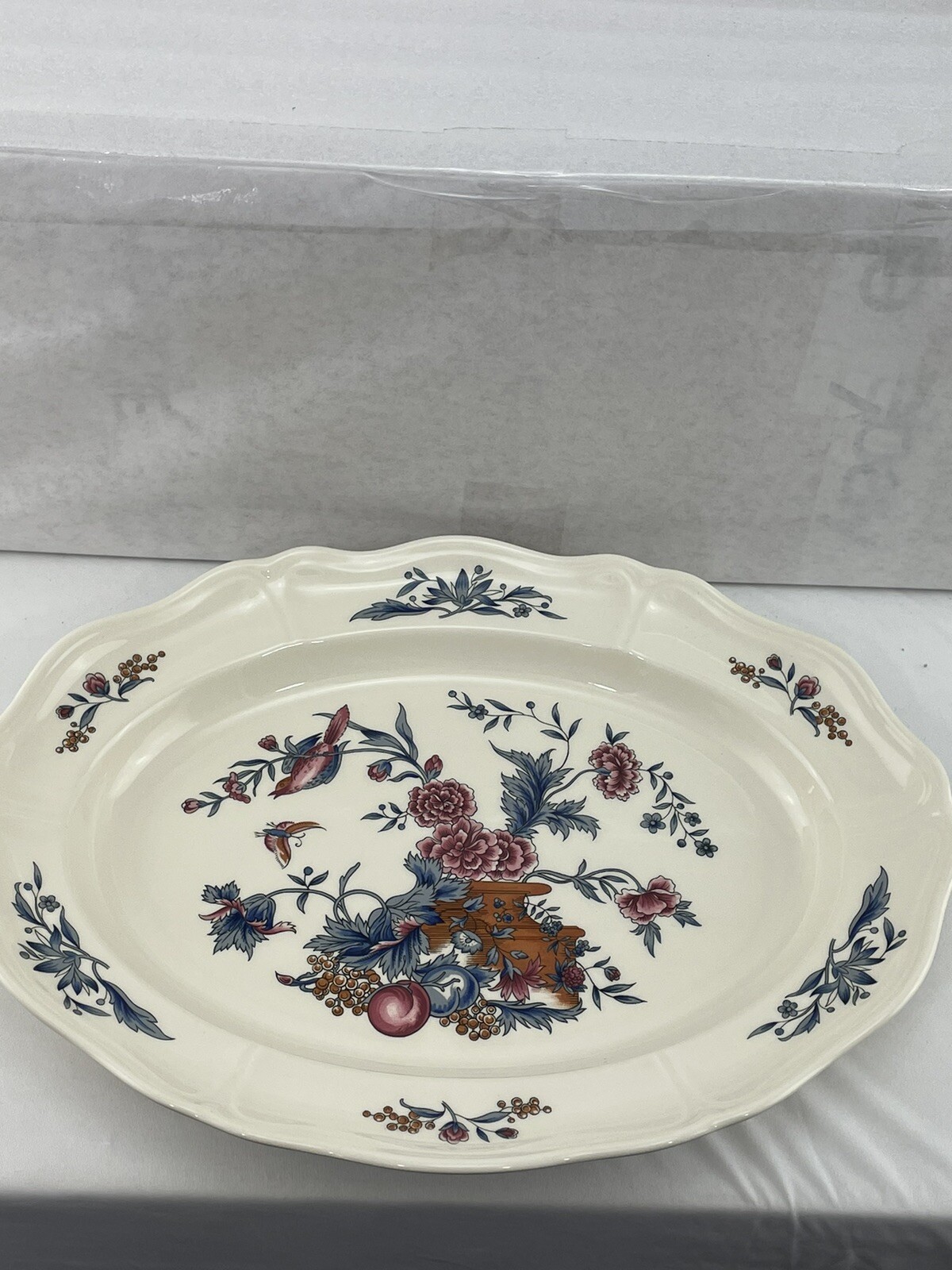 Wedgwood Williamsburg Potpourri~( 1 ) Floral Oval Serving Platter 15.5 x 12″ EUC