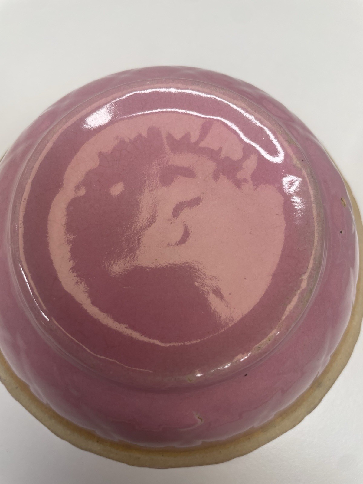 Pink 5” Stoneware Ceramic Bowl “made In USA “ Imprint