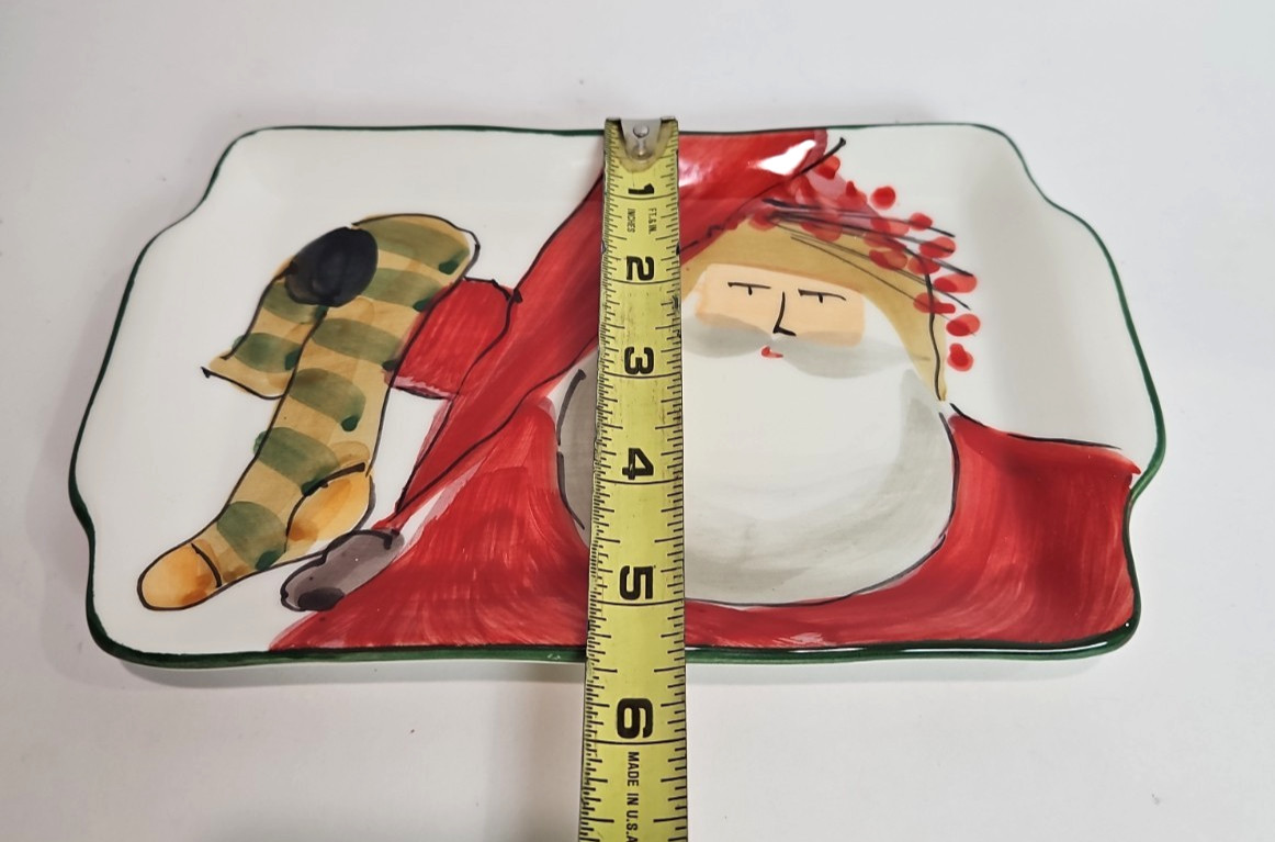 Vietri Old St Nick Small Rectangular 8.5″ x 5.5″ Plate/Tray Osn-7818 ITALY