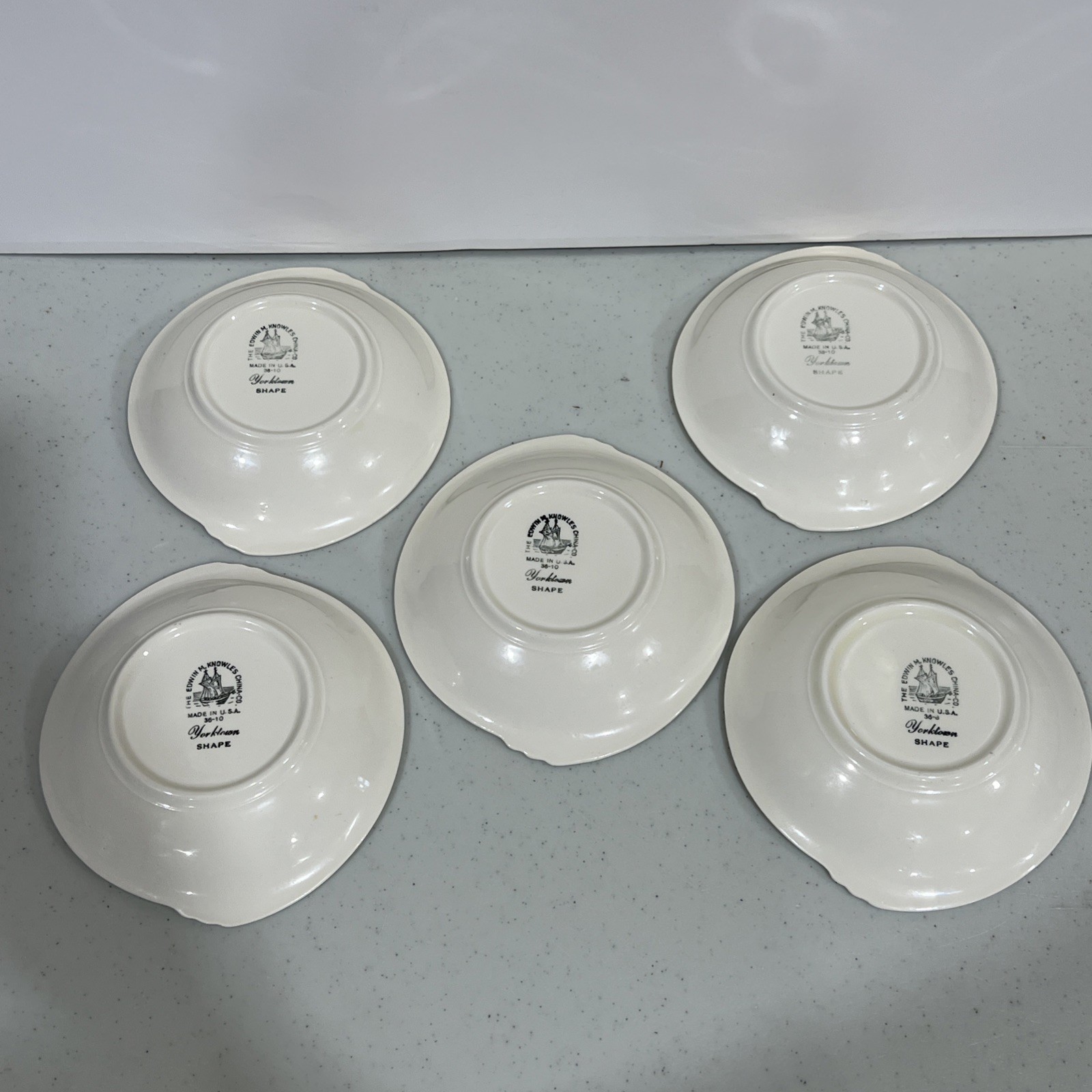 “lot of 5” Edwin M. Knowles yorktown small bowls “6 1/2 by 2 deep bowls”