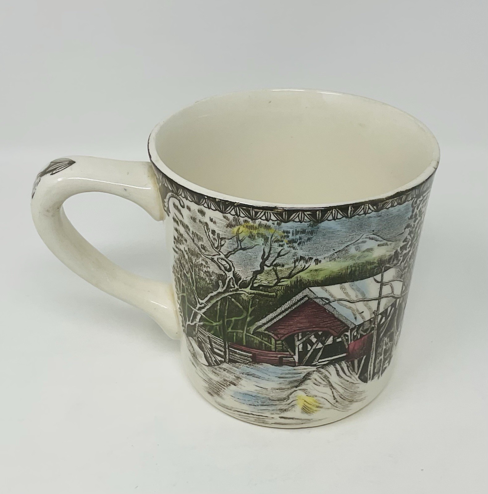 Johnson Brothers The Friendly Village Coffee Mug Cup Covered Bridge England