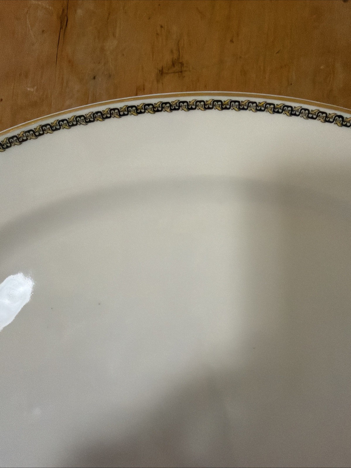 Haviland Limoges 14″serving platter Albany Schleiger 107 gold trim Greek key VTG