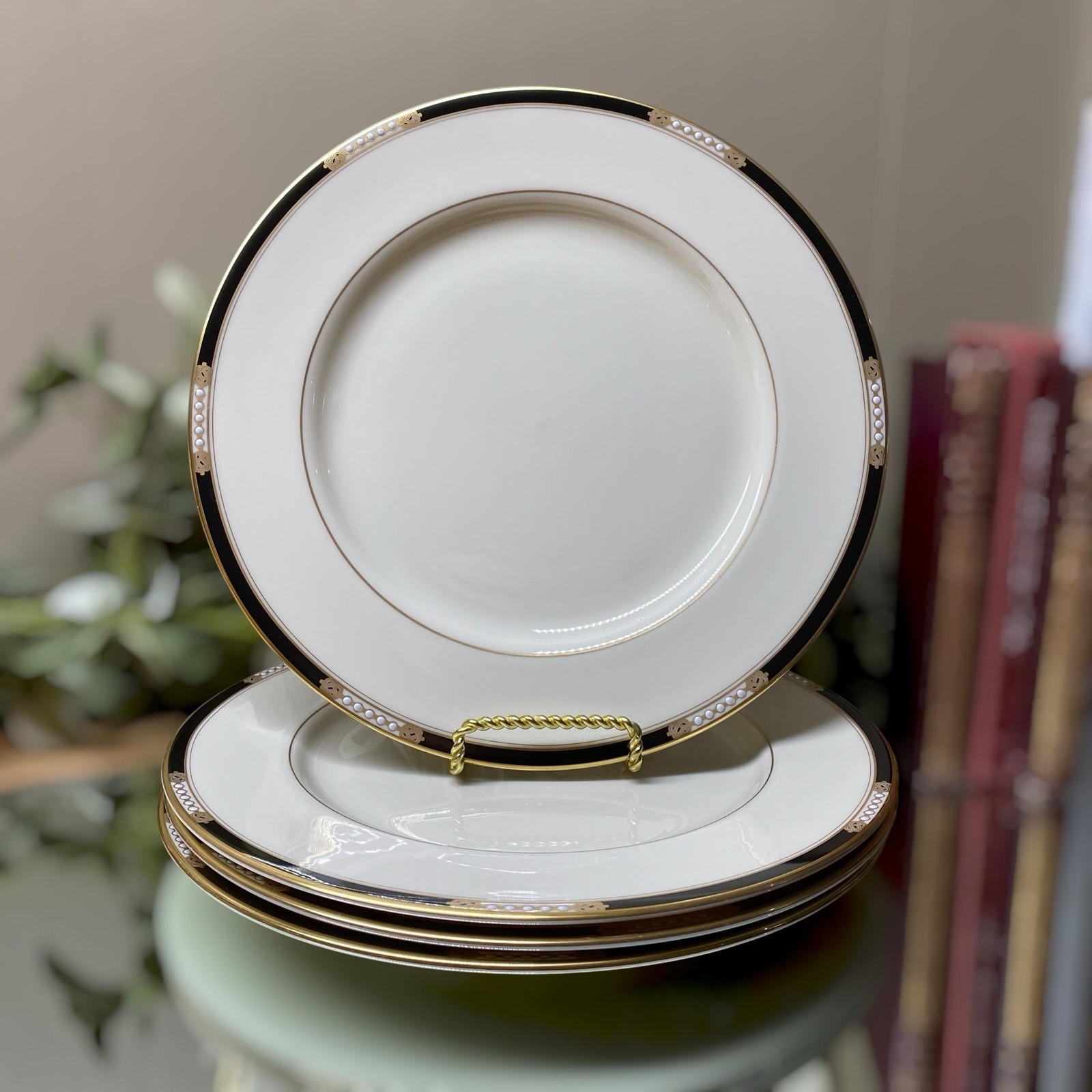 Lenox Presidential Collection Hancock 10 1/2” Dinner Plates Set Of 4 USA Gold