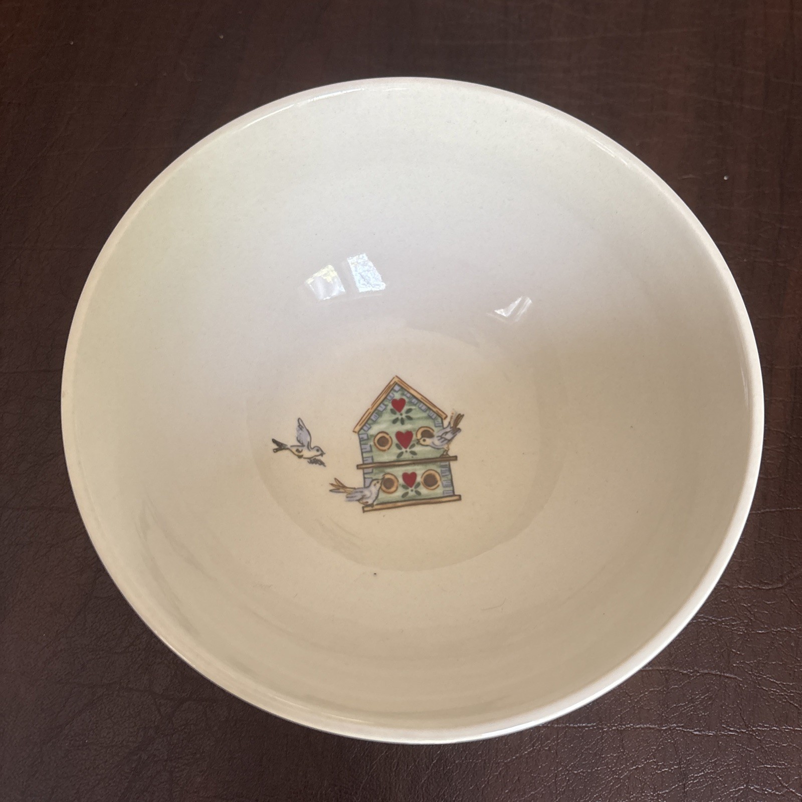 Thompson Pottery Birdhouse 6” Cereal Soup Bowls Set Of 4 vintage collectible EUC