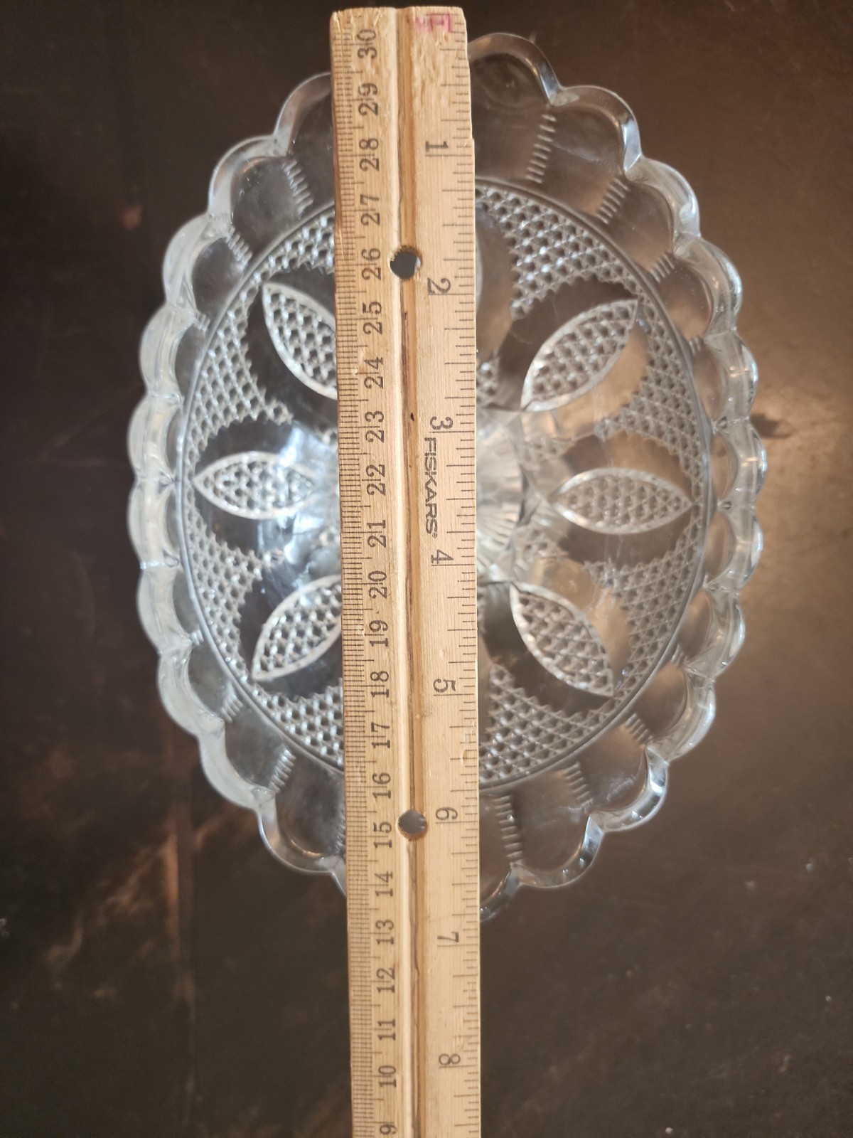 Antique EAPG Westmoreland Manganese Glass High Hob Clear Oval Compote Dish Bowl