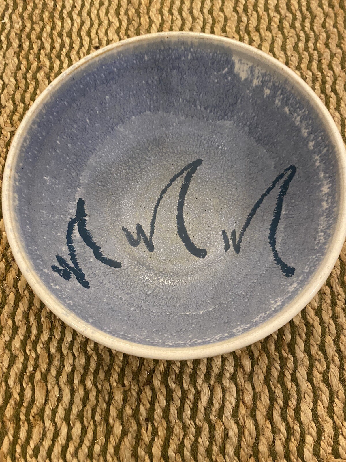 Vintage Brenner Tolliver Art Pottery Blue And White Bowl