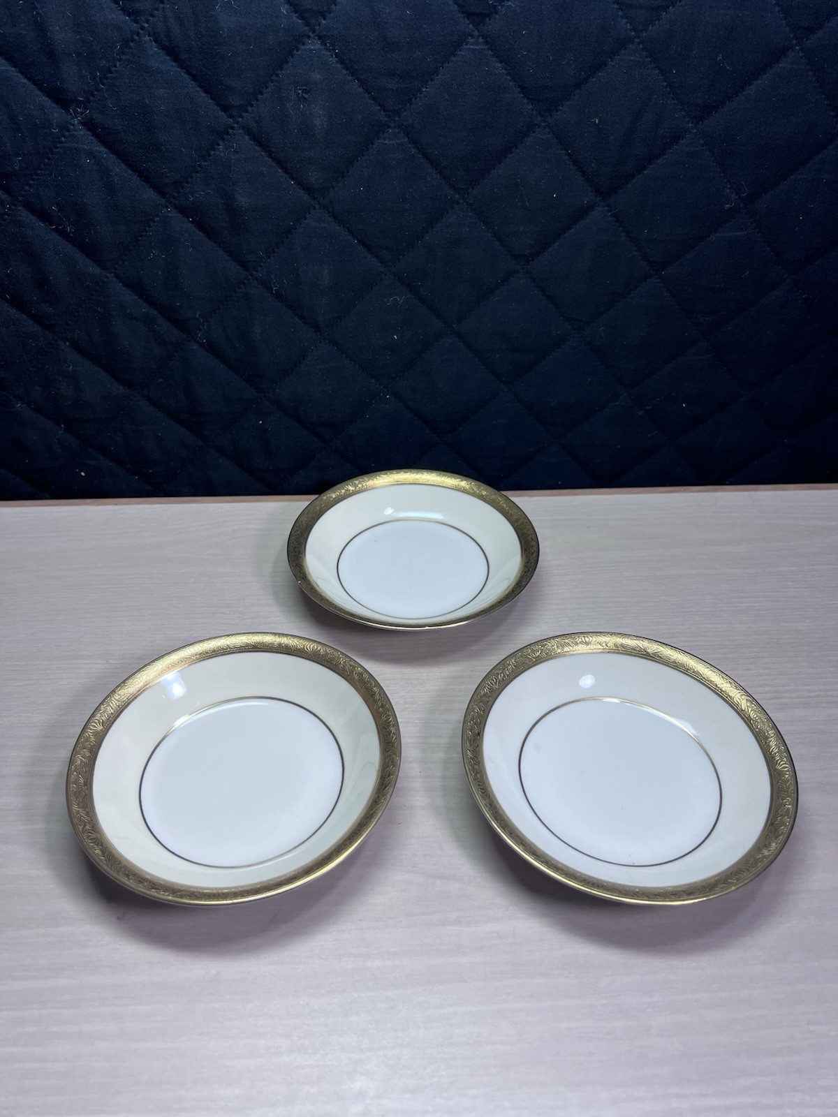 Theodore Haviland New York USA Madison Salad Plates Gold Trim Vlntage Lot of 20