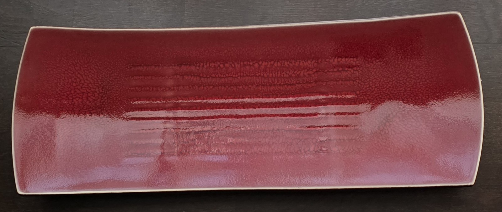 Jars Ceramistes Made In France Rectangular Platter XL 20 Inch Red Crackle Glaze