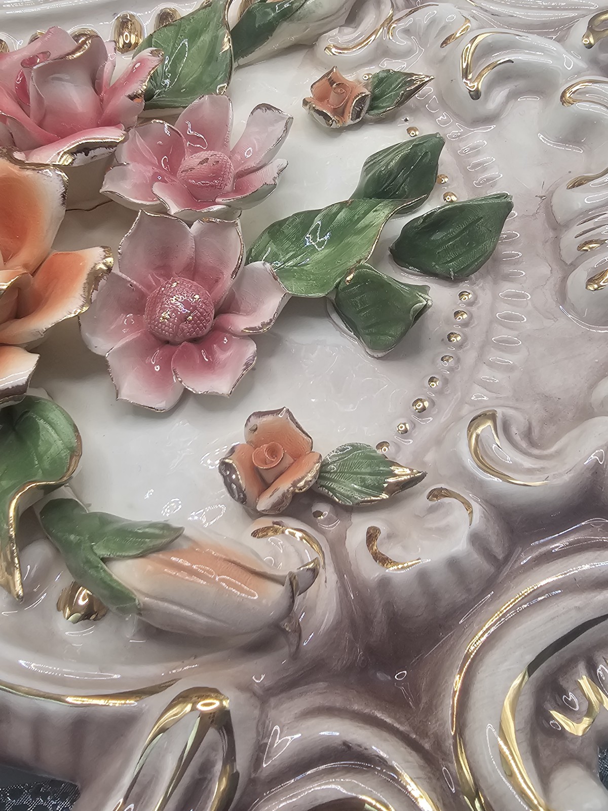 Pair of Beautiful Vintage Capodimonte Wall Art