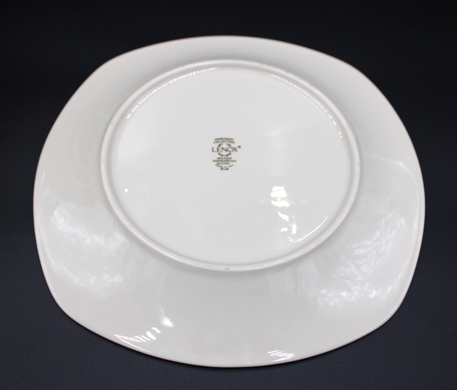 SET OF 4 LENOX HOLIDAY DIMENSION 8 3/4″ SQUARE SALAD ACCENT LUNCHEON PLATES