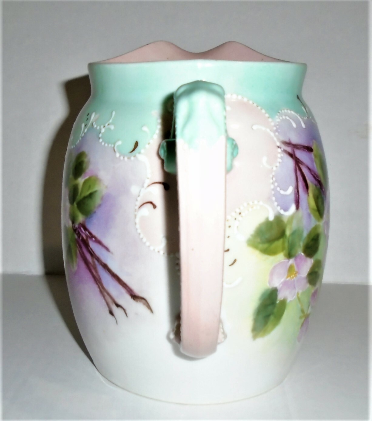 Vintage Tressemann & Vogt T&V Hand Painted Pitcher #5 Limoges France Signed