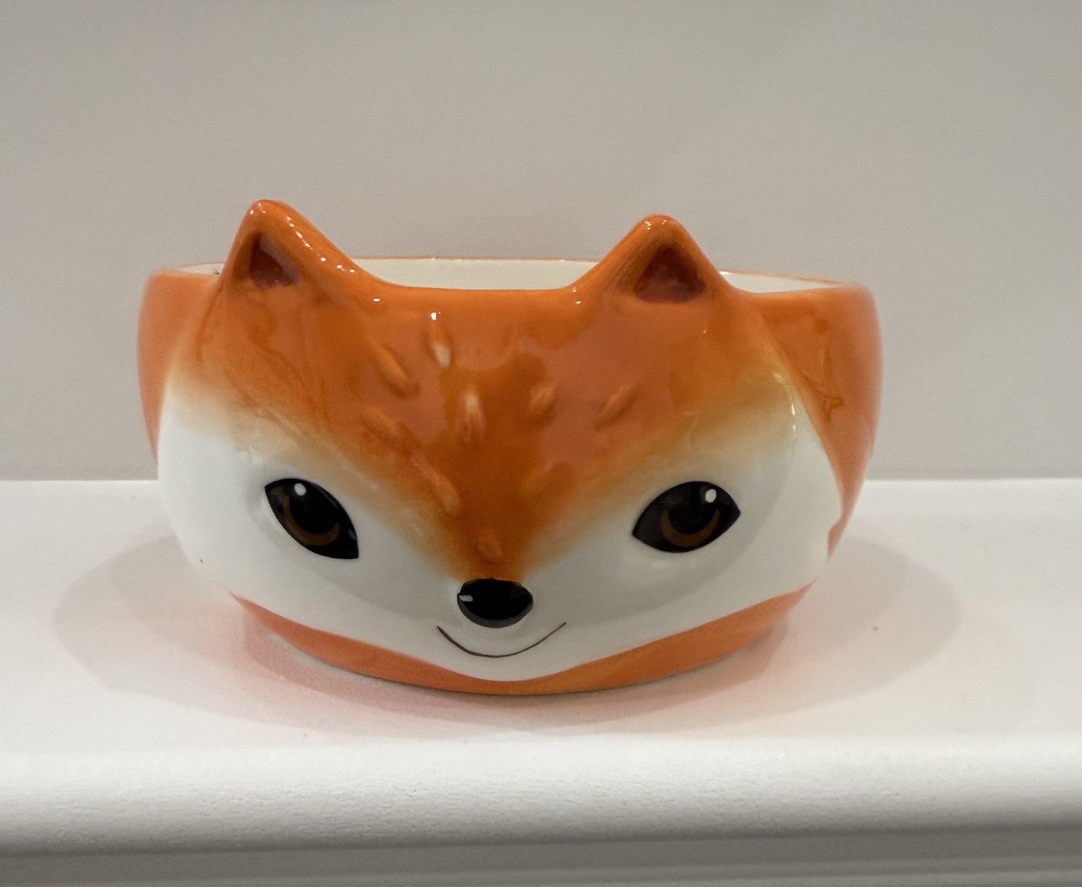 Classic Earthenware Ceramic Red Fox Cereal Soup Bowl