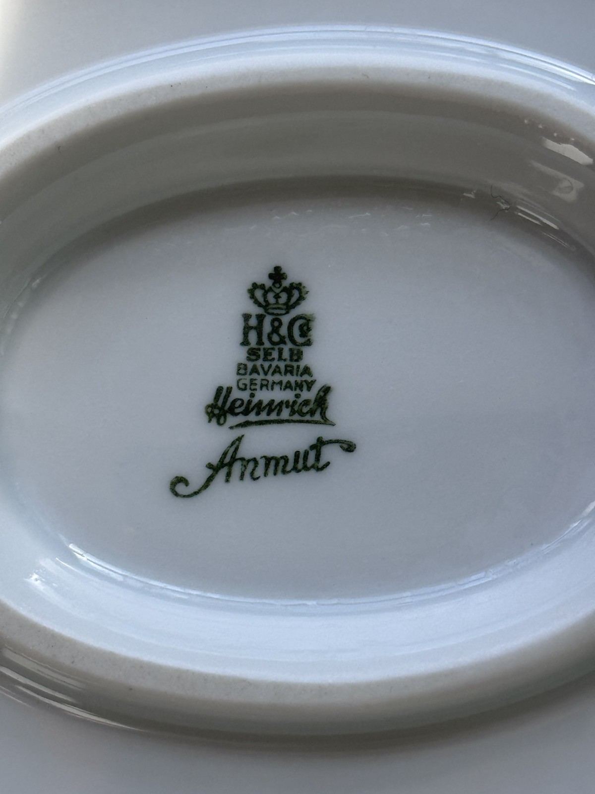 Heinrich H&C Bavaria Gravy Boat w Underplate + Covered Sugar Bowl Gold Trim Set
