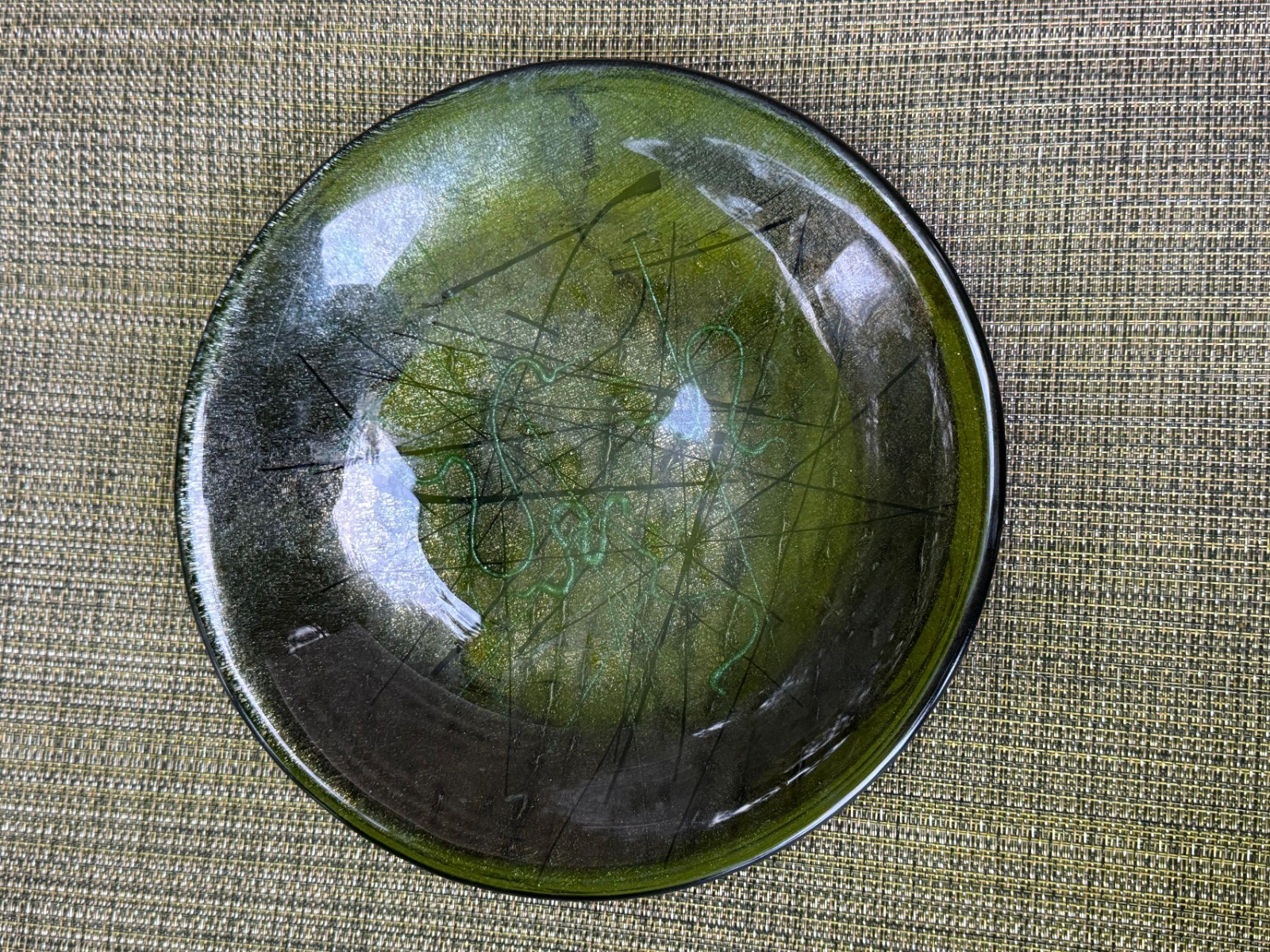 Vintage Hand Made Glass Candy Dish Mid Century 1963