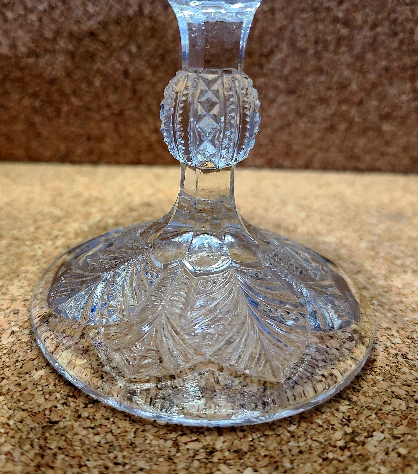 Vtg Bryce Higbee Clear Glass Palm Leaf Bon Bon Candy Serving Pedestel Dish Bowl