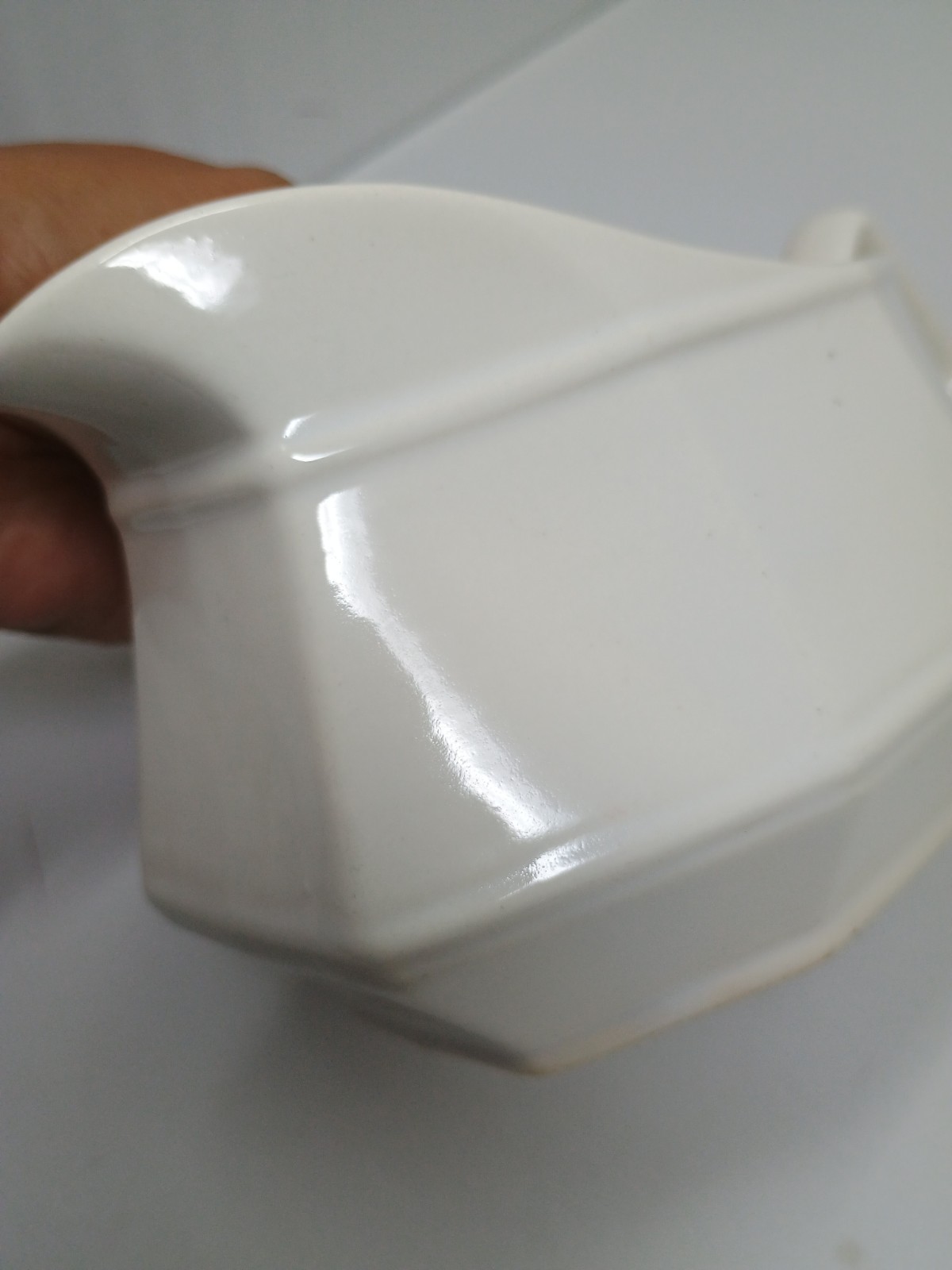 Vintage Homer Laughlin Colonial White Dover Gravy Boat Ivory White Ironstone