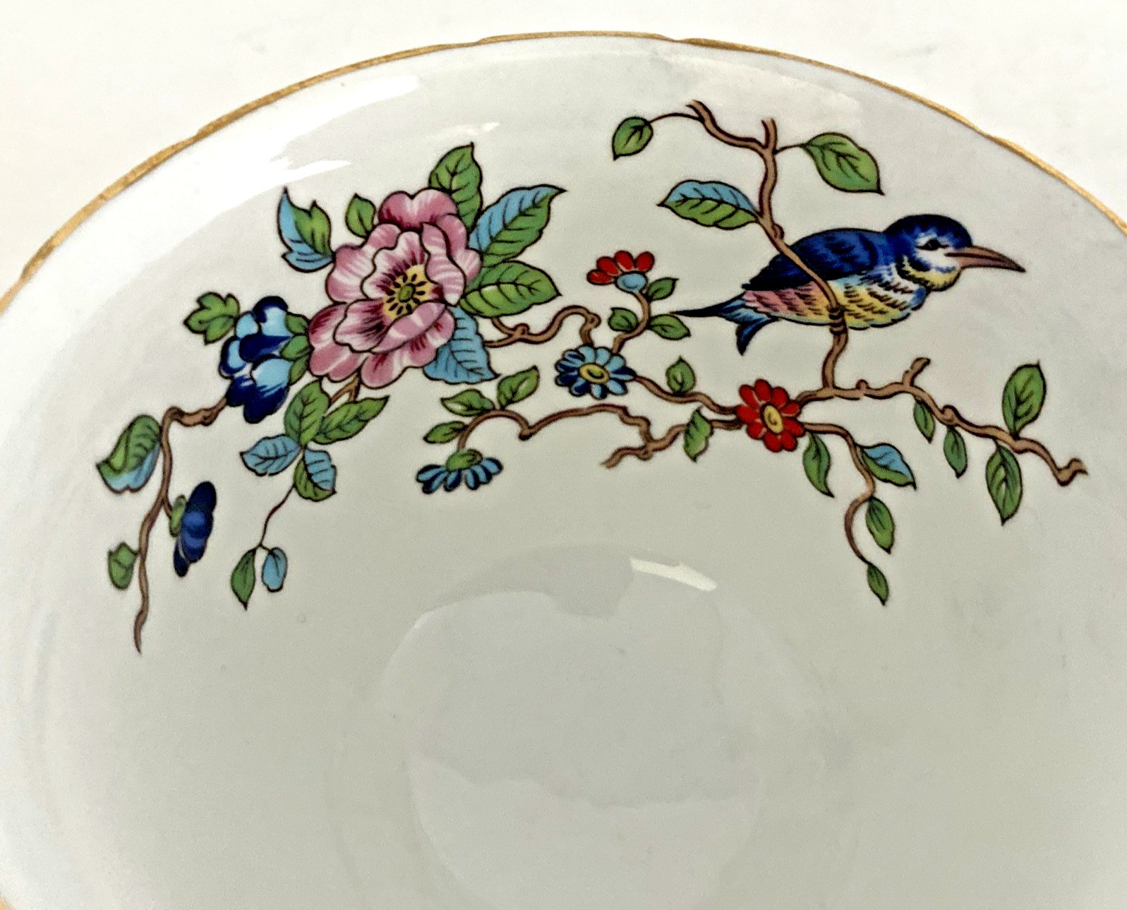 2- Aynsley Pembroke Teacups And Saucers Rust And Blue w/ Gold Trim