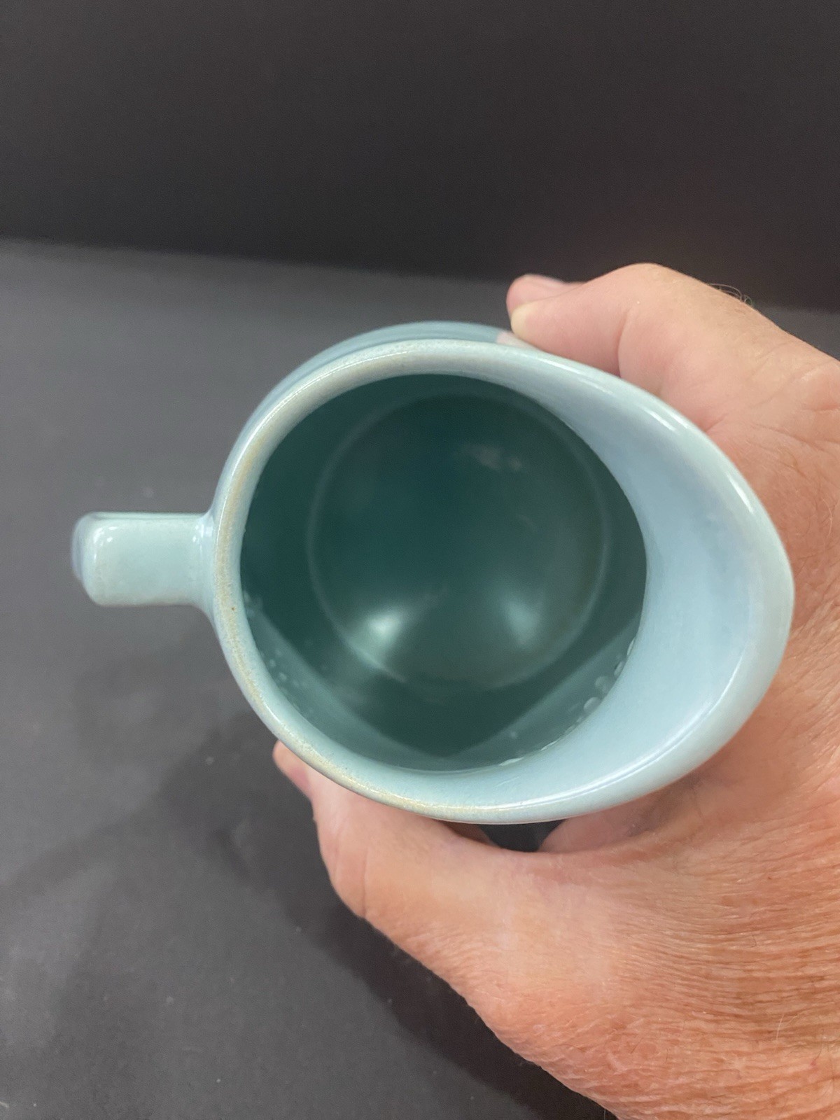 Vintage MCM La Solana Light Baby Blue Ceramic Creamer Pitcher 4.75” T – 10oz USA