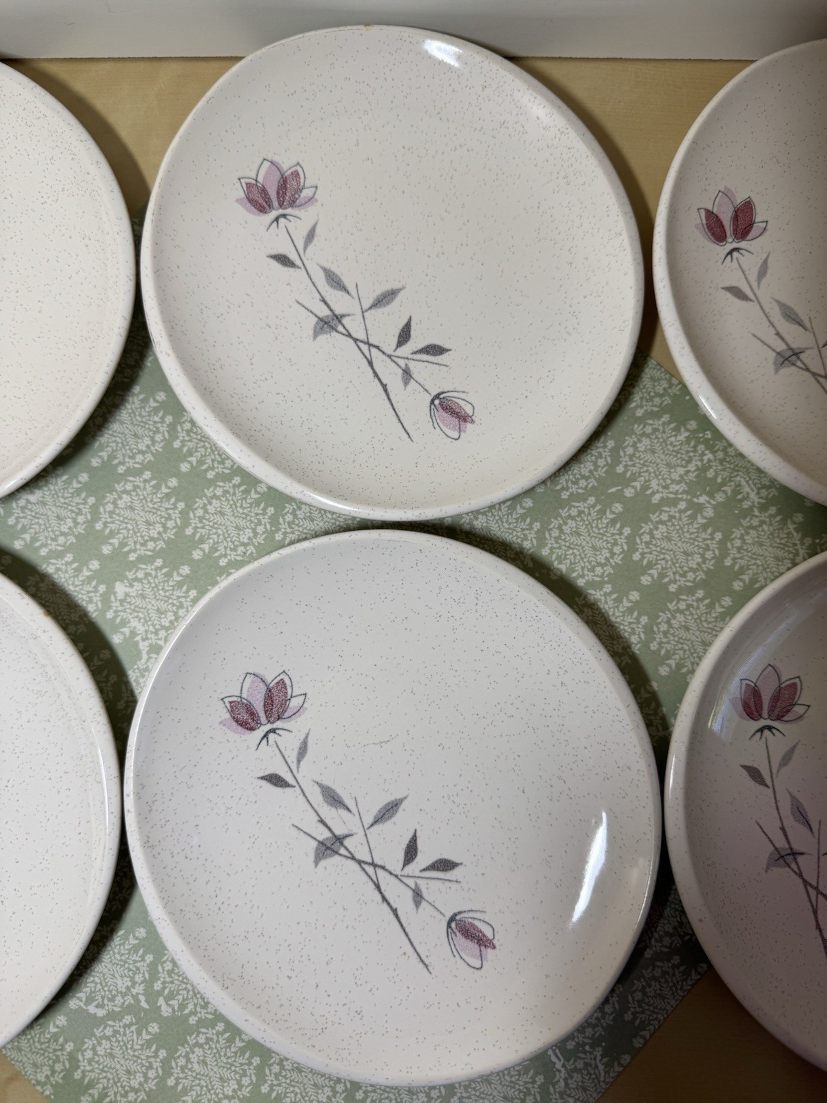 6 Franciscan Duet Rose Bread & Butter Plates USA c.1956-1967 FAST SHIPPING