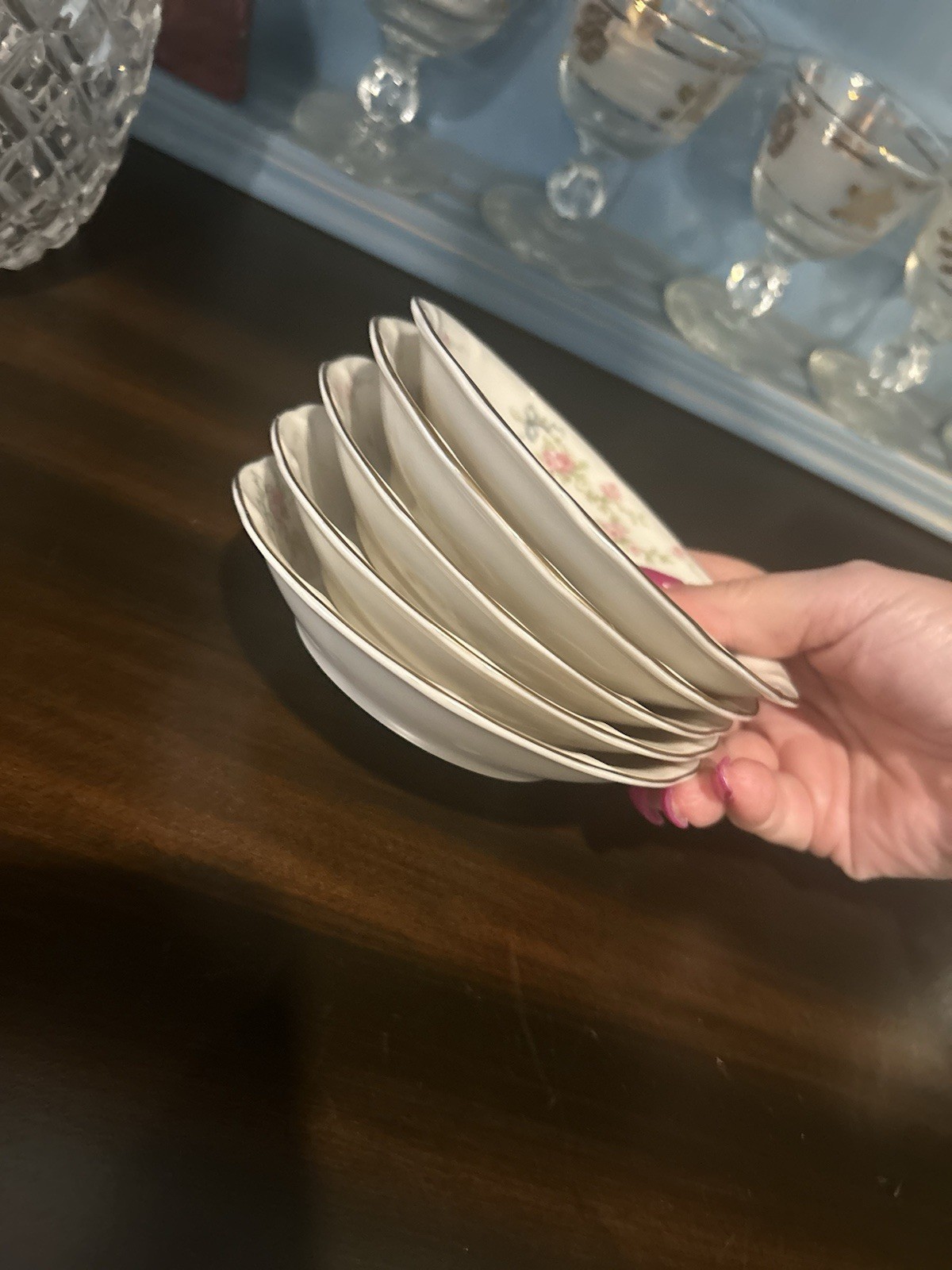 5 Theodore Haviland NY ROSANNE Fruit Sauce Bowls 5 1/8 Inches Quaint Vintage