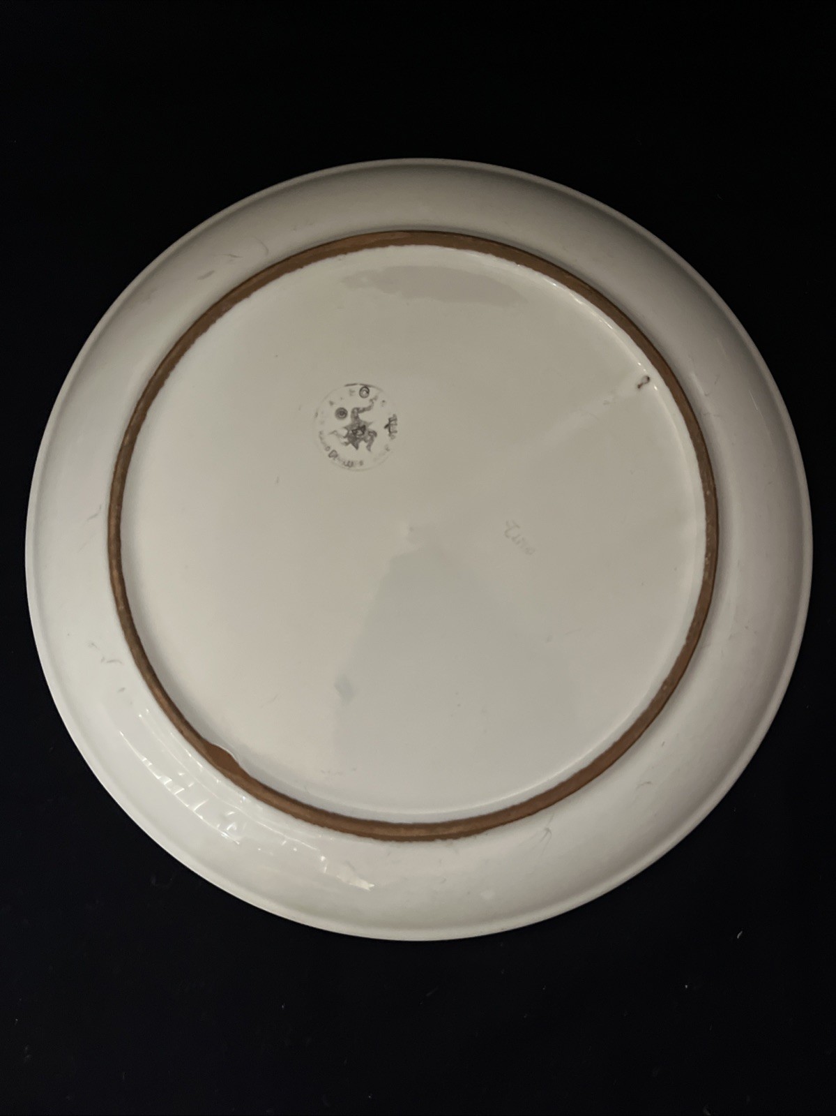 Lot of (2) Caleca Italy BLUE MOON Dinner Plates Hand Painted Green Blue 11 1/4″
