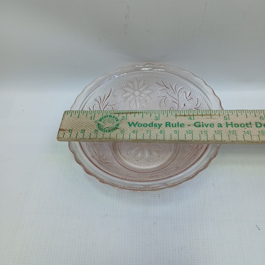 Vtg Indiana Glass Tiara Pink Sandwich Pattern Glass Cereal Bowl 5″