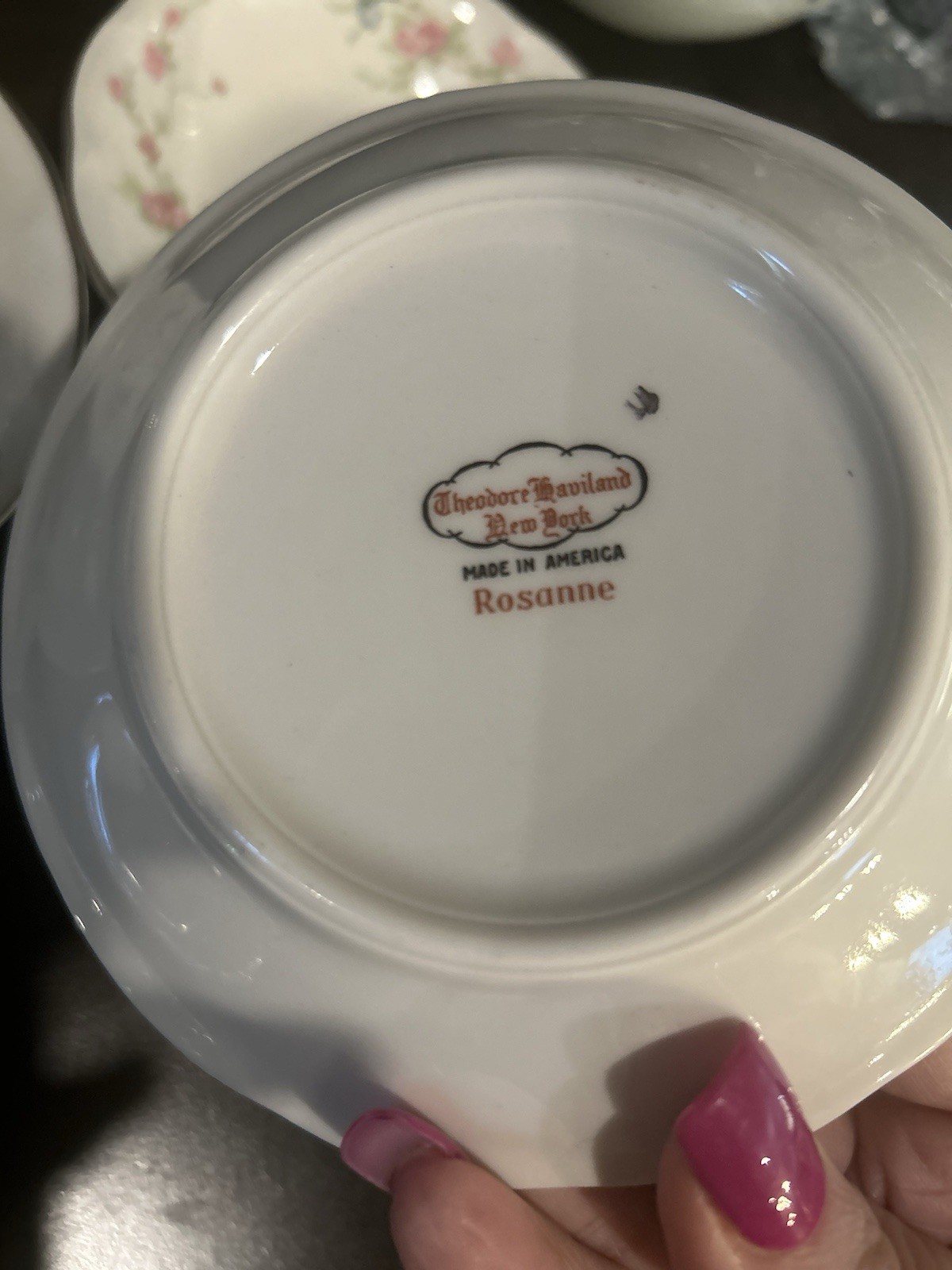 5 Theodore Haviland NY ROSANNE Fruit Sauce Bowls 5 1/8 Inches Quaint Vintage