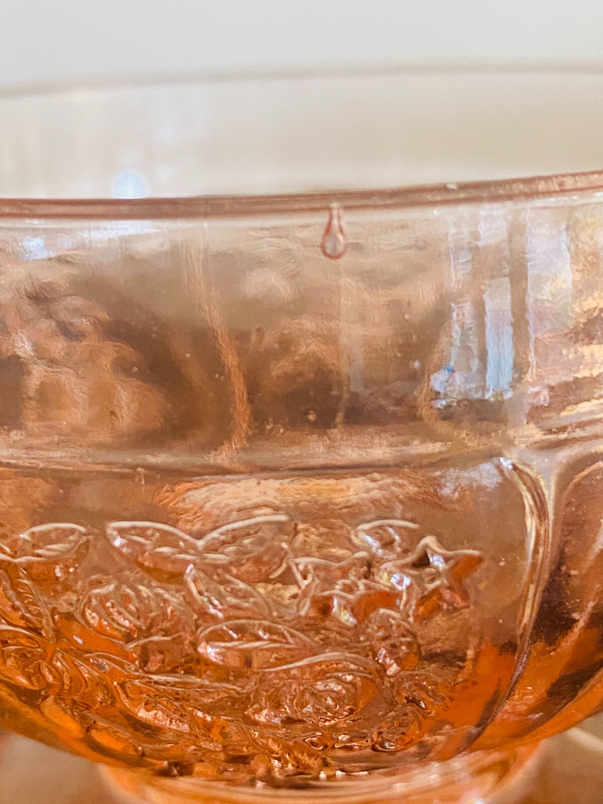 Vintage Pink Depression Glass Sugar Bowl and Creamer