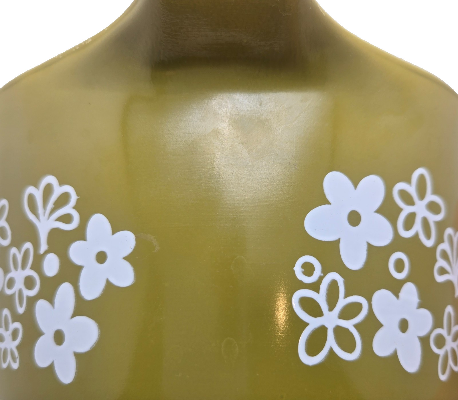 Vintage Pyrex 473 Spring Blossom Green Crazy Daisy 1 Qt Casserole Dish No Lid