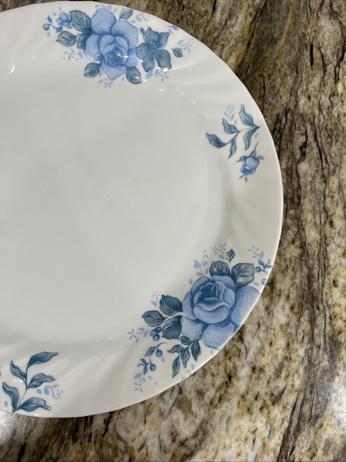 Vintage 5 Corelle Corning Blue Velvet Rose Vitrelle Dinner Plates 10 1/4″ 🇺🇸