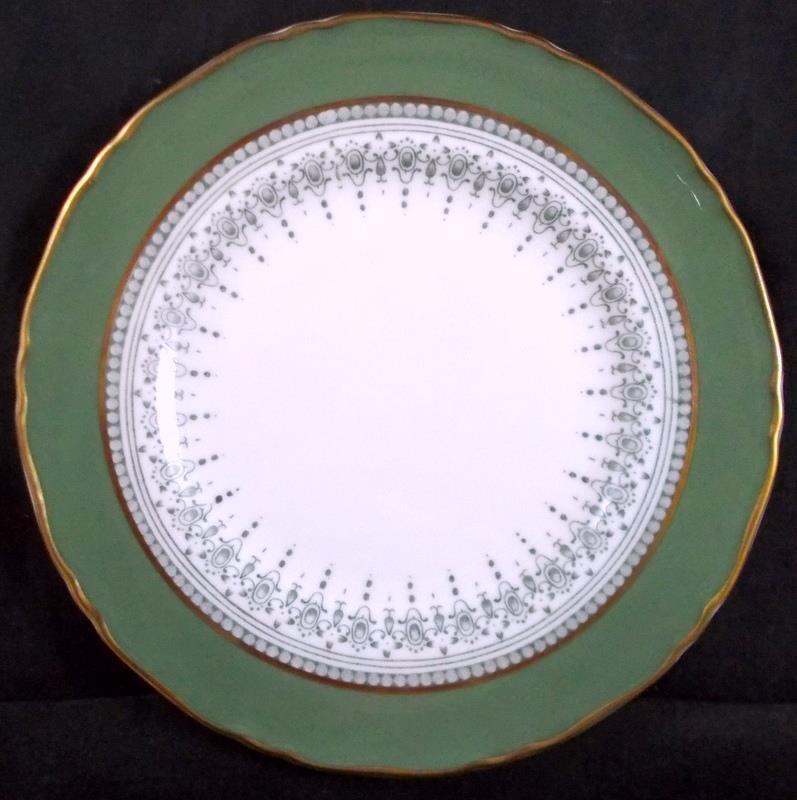 Royal Worcester Regency Green and Gray Set of 2 Bread and Butter Plates Z2730